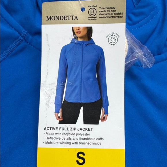 Mondetta active full zip jacket with hood moisture wicking with brush inside - Picture 6 of 12